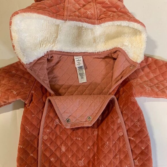 NORDSTROM Baby Print Bunting In Pink Desert Dottie One Piece Size 6 Months - Picture 7 of 15